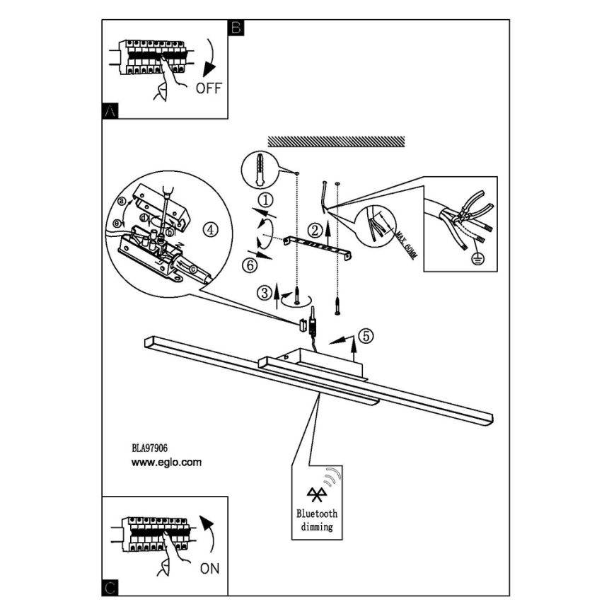 Eglo - LED RGB himmennettävä pinta-asennettava kattokruunu FRAIOLI-C 2xLED/17W/230V
