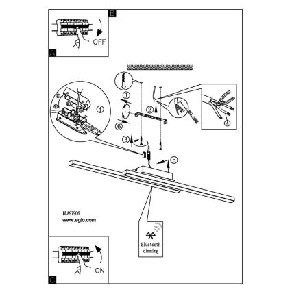 Eglo - RGB-LED himmennettävä pintakiinnitteinen kattovalaisin FRAIOLI-C LED/34W/230V