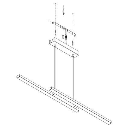 Eglo - LED RGB himmennettävä kattovalaisin FRAIOLI-C 2xLED/17W/230V johdolla