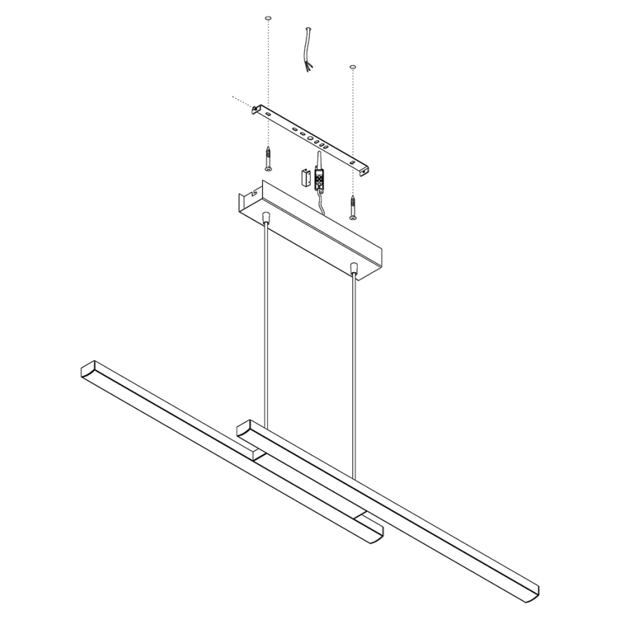 Eglo - LED RGB himmennettävä kattovalaisin FRAIOLI-C 2xLED/17W/230V johdolla