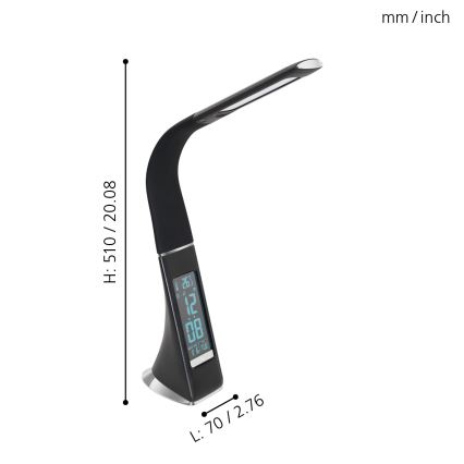 Eglo 97914 - Himmennys LED-pöytävalaisin COGNOLI LED/3,2W/230V musta