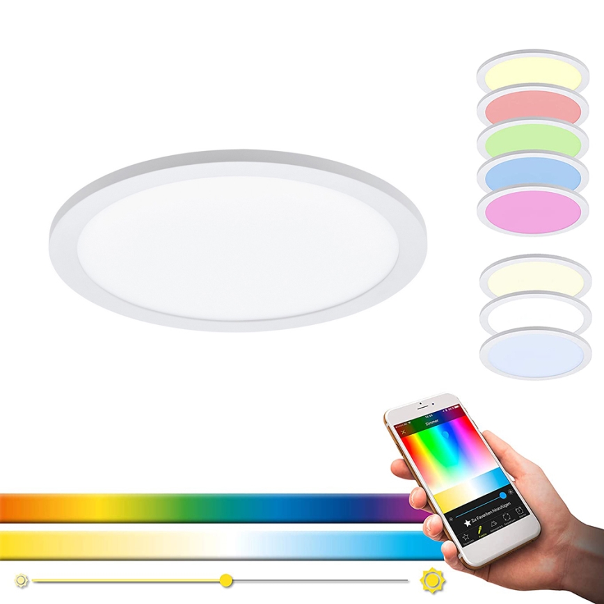 Eglo - LED RGBW Himennettävä kattovalaisin SARSINA-C LED/16W/230V + kaukosäädin