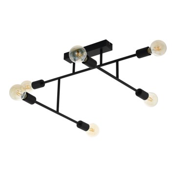 Eglo 98034 - Kiinteä kattokruunu BELSIANA 6xE27/40W/230V musta