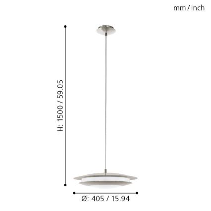 Eglo 98043 - LED RGBW himmennettävä kattokruunu köydellä MONEVA-C LED/18W/230V