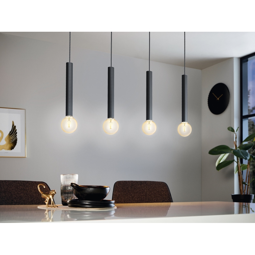 Eglo 98057 - Kattokruunu narulla CORTENOVA 4xE27/60W/230V