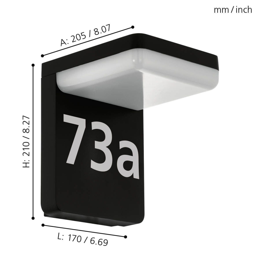 Eglo 98091 - LED-talonumero AMAROSI LED/11W/230V IP44