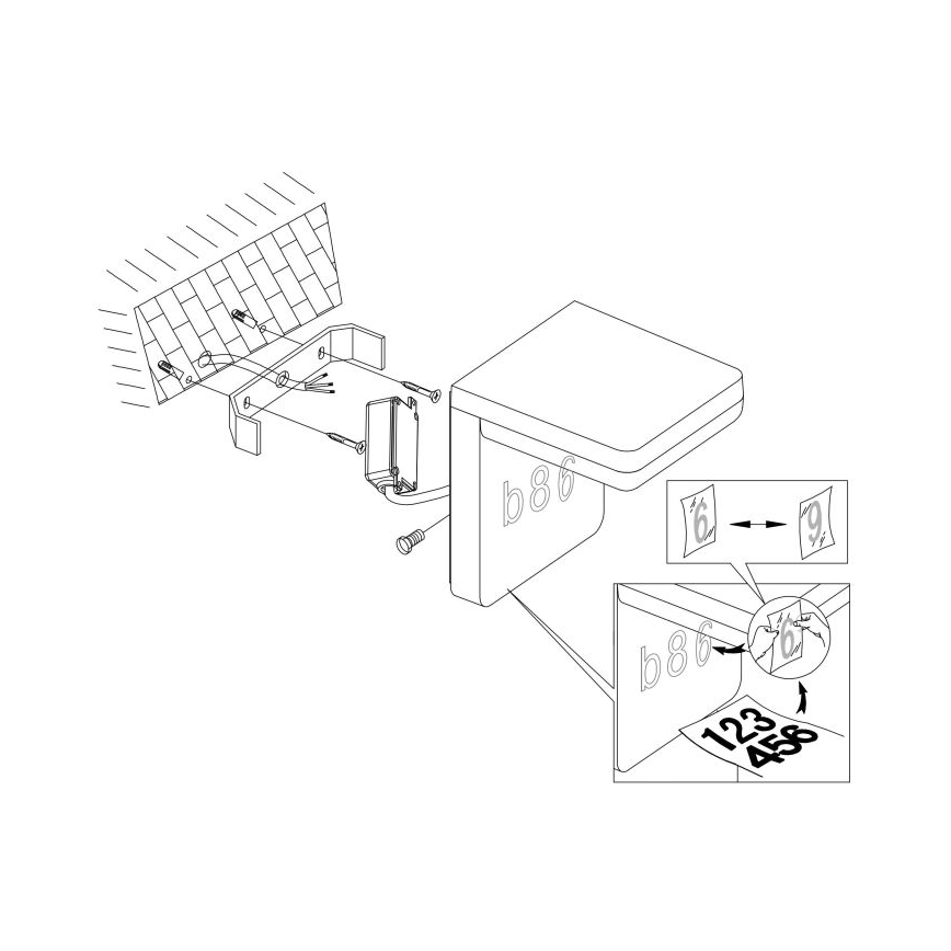Eglo 98091 - LED-talonumero AMAROSI LED/11W/230V IP44