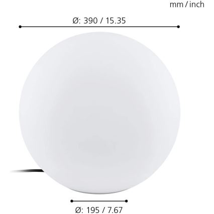 Eglo 98106 - LED RGBW Ulkovalaisin MONTEROLO-C 1xLED/9W/230V IP65 Ø390