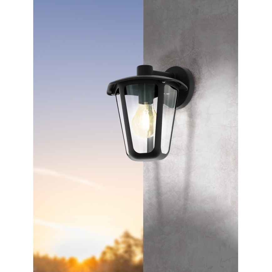 Eglo 98121 - Ulkoseinävalaisin MONREALE 1xE27/60W/230V musta IP44