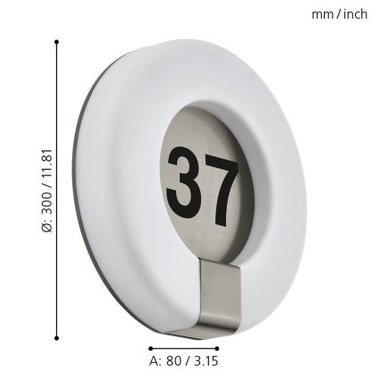 Eglo 98145 - LED himmennettävä talon numero MARCHESA-C LED/15W/230V IP44