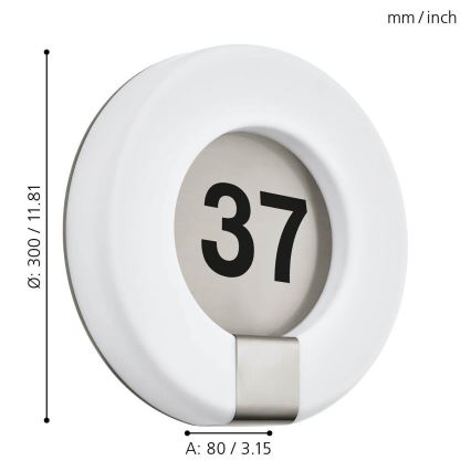 Eglo 98147 - LED-talonumero MARCHESA LED/15W/230V IP44