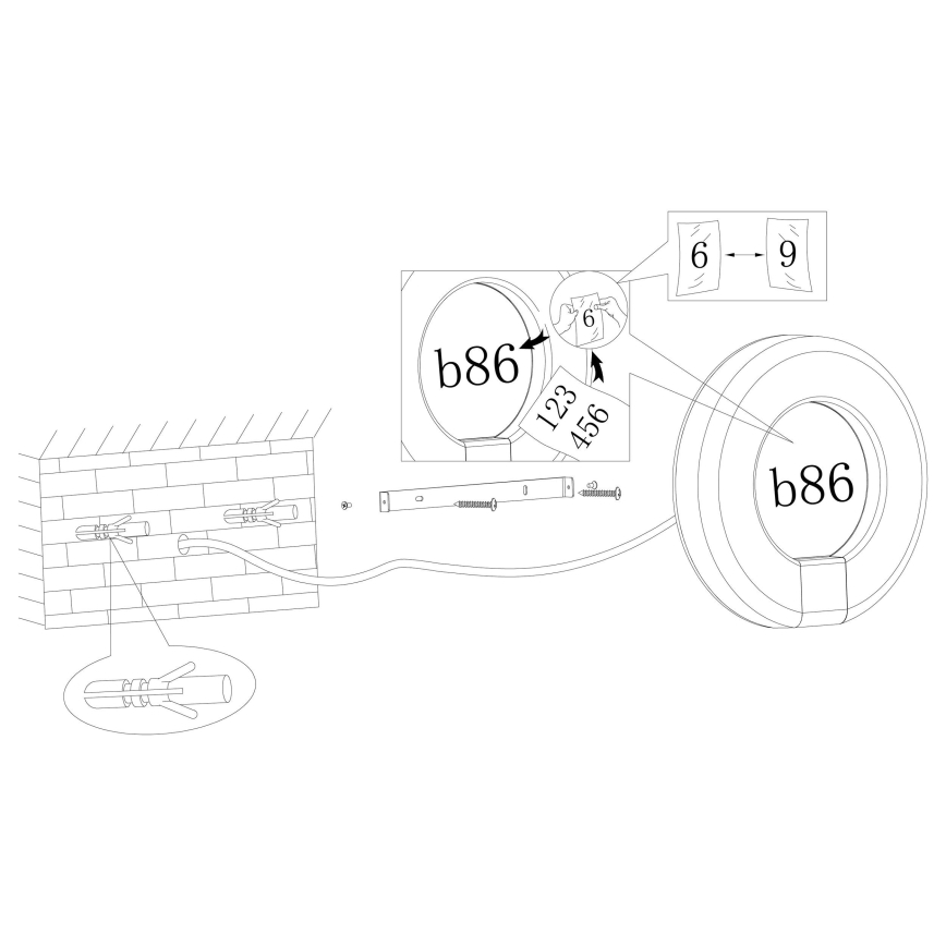 Eglo 98147 - LED-talonumero MARCHESA LED/15W/230V IP44