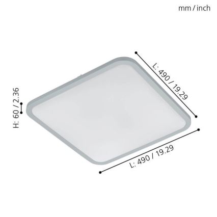 Eglo 98258 - LED-himmennettävä kattovalaisin COGOLETO LED/30W/230V + kaukosäädin