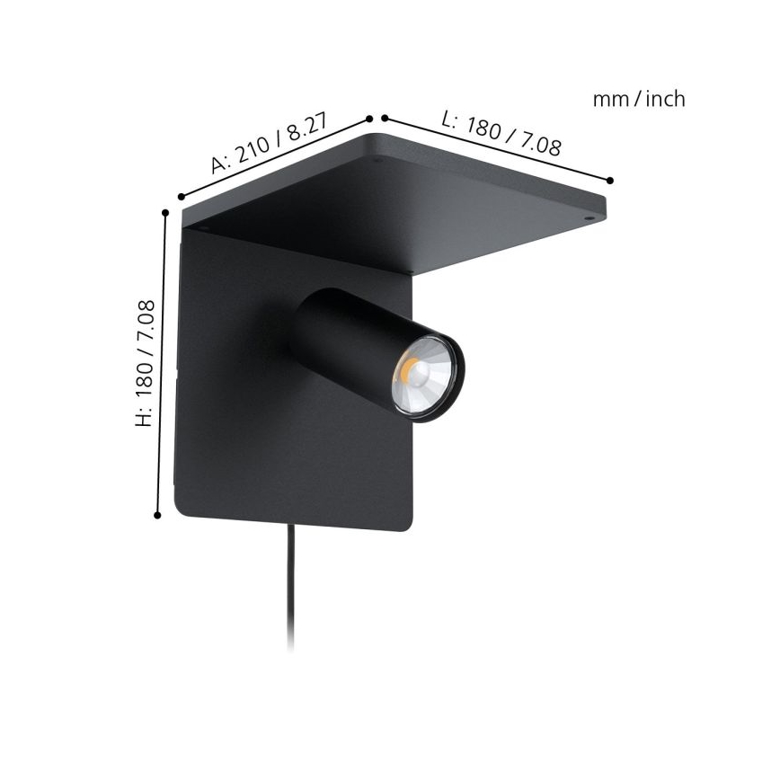 Eglo - LED-seinävalaisin langattomalla latauksella 1xGU10/5W/230V