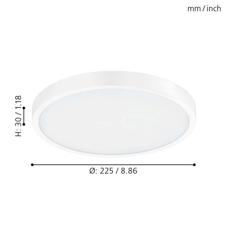 Eglo - himmennettävä LED-kattovalaisin LED 14 W/230 V + kaukosäädin, halkaisija 22,5 cm
