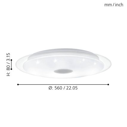 Eglo - LED himmennettävä kattovalaisin LED/36W/230V + kaukosäädin