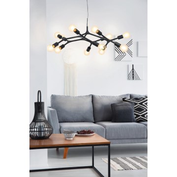 Eglo 98347 - Kattokruunu narulla BOCADELLA 12xE27/60W/230V