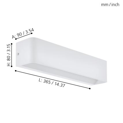 Eglo 98423 - LED-seinävalaisin SANIA LED/12W/230V