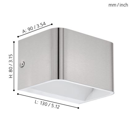 Eglo - LED-seinävalaisin LED/6W/230V 3000K mattakromi
