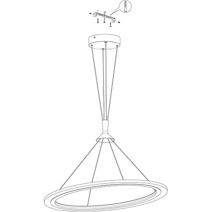 Eglo 98427 - LED RGB himmennettävä riippuvalaisin vaijerilla HORNITOS-C LED/37W/230V + kaukosäädin