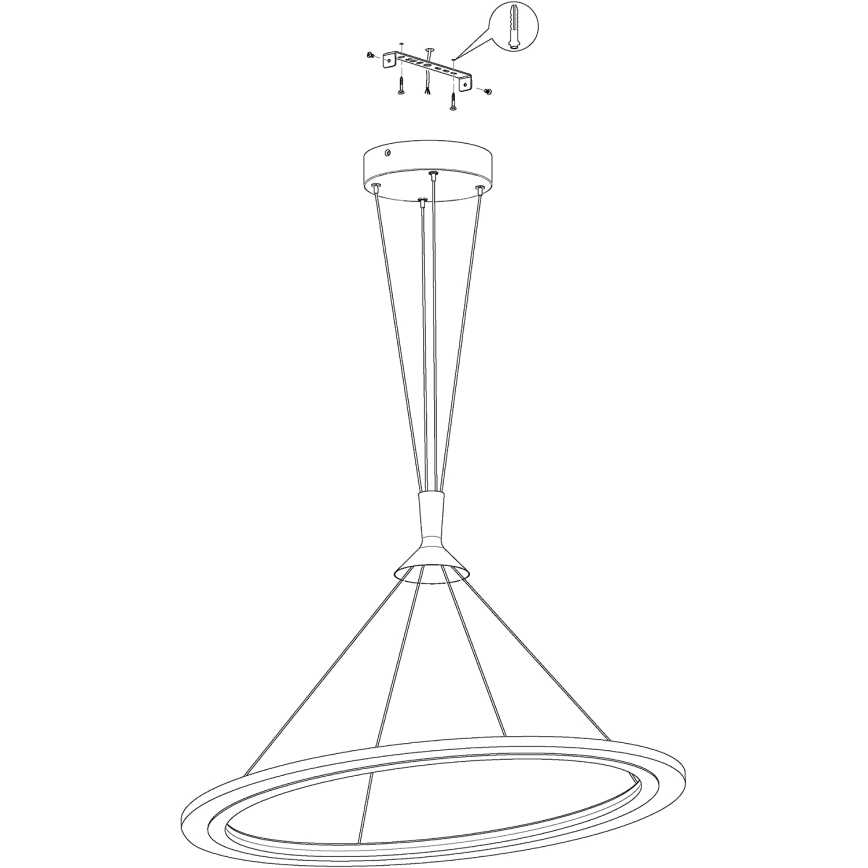Eglo 98427 - LED RGB himmennettävä riippuvalaisin vaijerilla HORNITOS-C LED/37W/230V + kaukosäädin