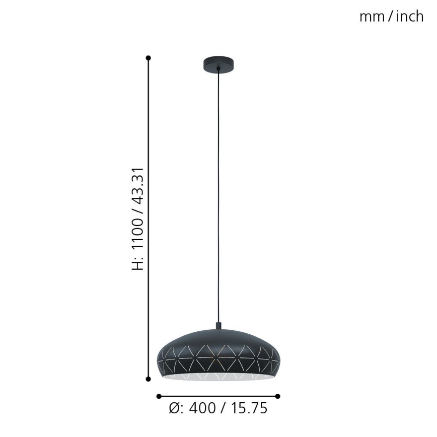 Eglo 98467 - Kattokruunu narulla RAMON 1xE27/28W/230V