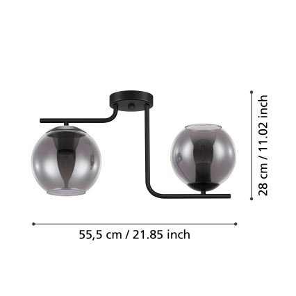 Eglo 98514 - Kiinteä kattokruunu MAROJALES 2xE27/28W/230V