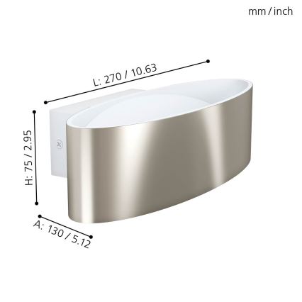 Eglo 98543 - LED-seinävalaisin MACCACARI LED/10W/230V