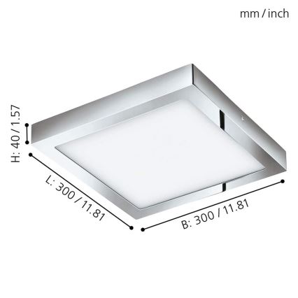 Eglo - LED RGBW himmennettävä kattovalaisin FUEVA-C LED/21W/230V Bluetooth IP44 30x30 cm
