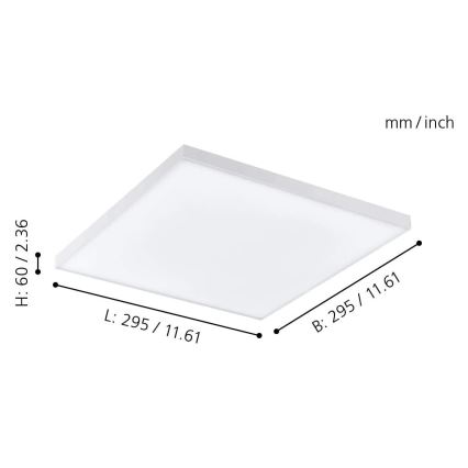 Eglo - Himmennettävä LED-RGB-kattovalaisin TURCONA-C LED/15W/230V + kauko-ohjaus