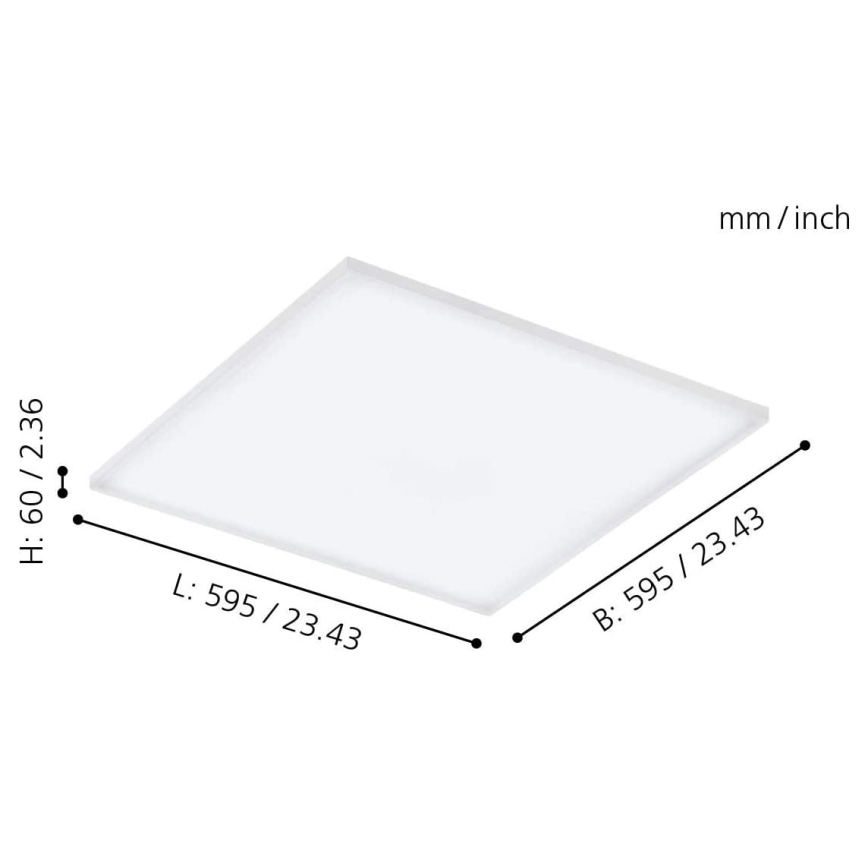 Eglo - Himmennettävä LED-RGB-kattovalaisin TURCONA-C LED/30W/230V + Kauko-ohjaus