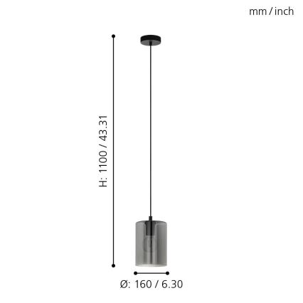 Eglo 98585 - Kattokruunu narulla CADAQUES 1xE27/40W/230V