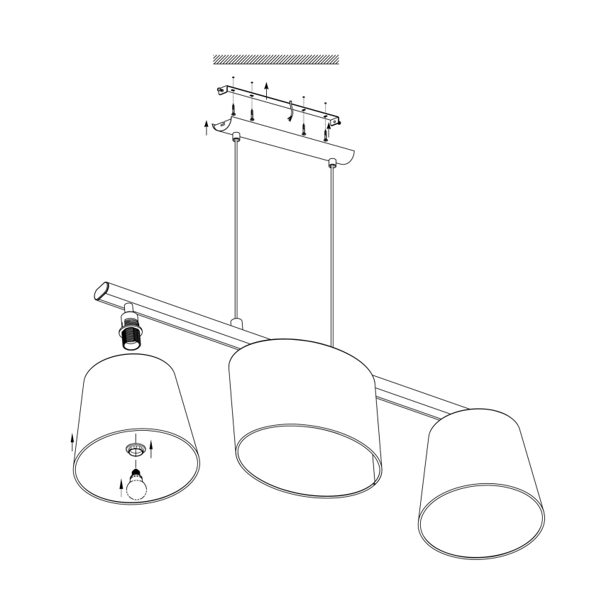 Eglo 98587 - Kattokruunu narulla ALMEIDA 3xE14/25W/230V