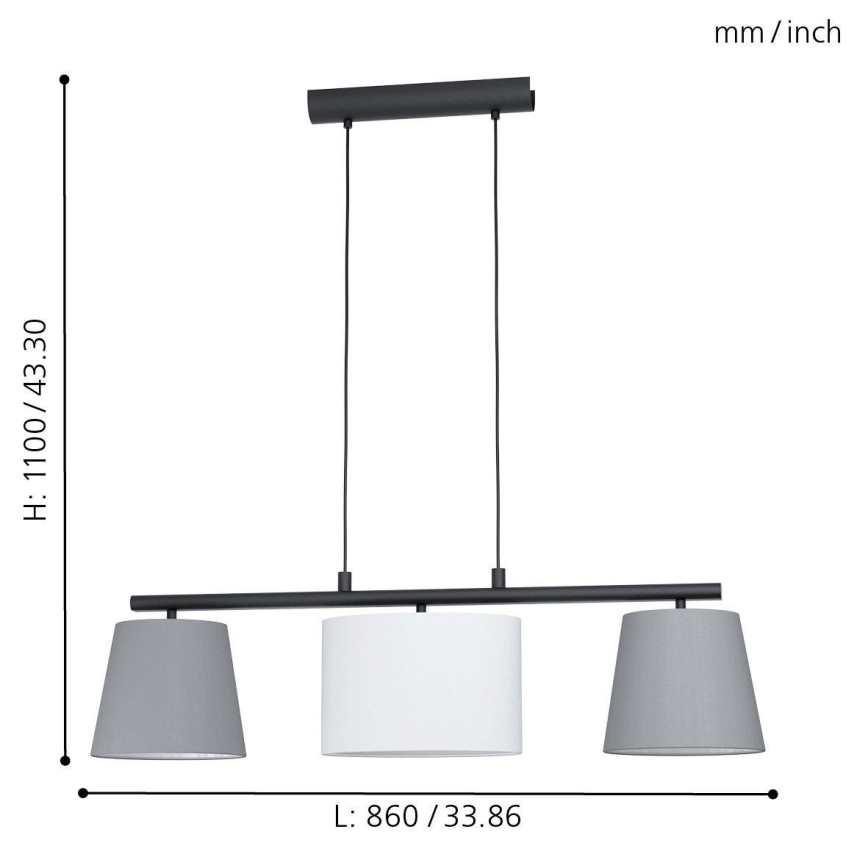 Eglo - LED-riippuvalaisin vaijerilla 3xE14/25W/230V