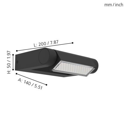 Eglo 98707 - LED-ulkoseinävalaisin BRIANZA LED/4,8W/230V IP44