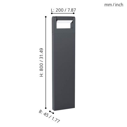 Eglo 98708 - LED-ulkolamppu BRIANZA LED/4,8W/230V IP44