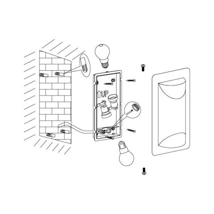 Eglo 98716 - Ulkoseinävalaisin CISTIERNA 1 2xE27/10W/230V IP44