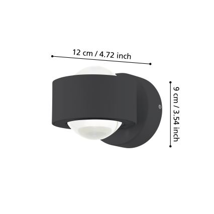 Eglo 98746 - LED-ulkoseinävalaisin TREVIOLO 2xLED/2W/230V IP44
