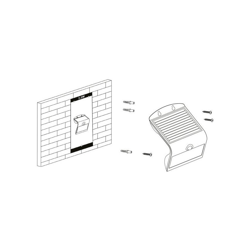 Eglo - LED Solcellsbelysning med sensor LED/3,2W/3,7V 2000 mAh IP54