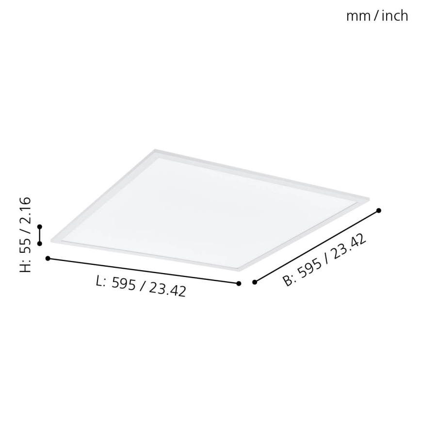 Eglo - RGBW Himmennettävä kattovalaisin LED/32,5W/230V 2700-6500K 60x60 cm + kauko-ohjaus