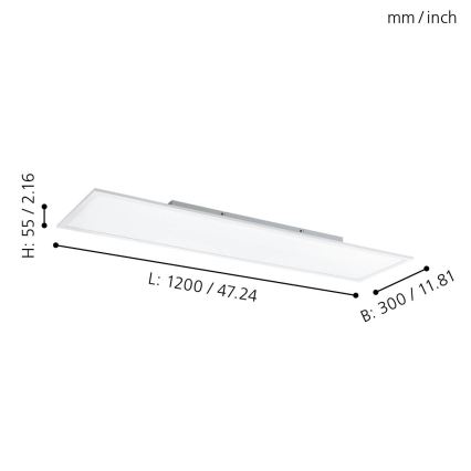 Eglo - RGBW Himmennettävä kattovalaisin LED/32,5W/230V 2700-6500K 120x30 cm + kauko-ohjaus