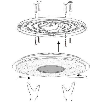 Eglo - Himmennettävä LED-RGB-kattovalaisin LANCIANO-C LED/38W/230V + Kauko-ohjaus