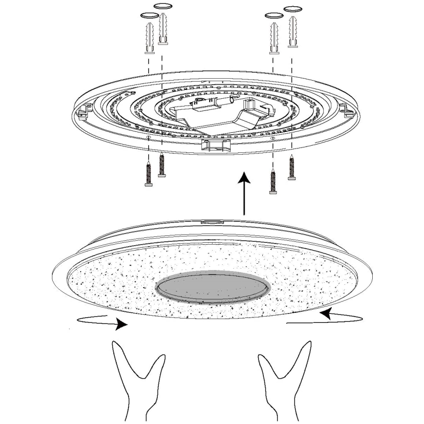 Eglo - Himmennettävä LED-RGB-kattovalaisin LANCIANO-C LED/38W/230V + Kauko-ohjaus