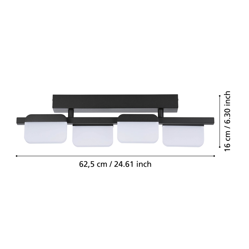 Eglo 98874 - Himennettävä LED-pinta-asennettava kattovalaisin ERVIDEL 4xLED/4,5W/230V