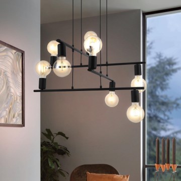 Eglo 98909 - Kattokruunu narulla MEZZANA 8xE27/40W/230V