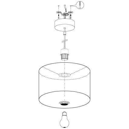 Eglo 99043 - Kattokruunu narulla MASERLO 1xE27/40W/230V