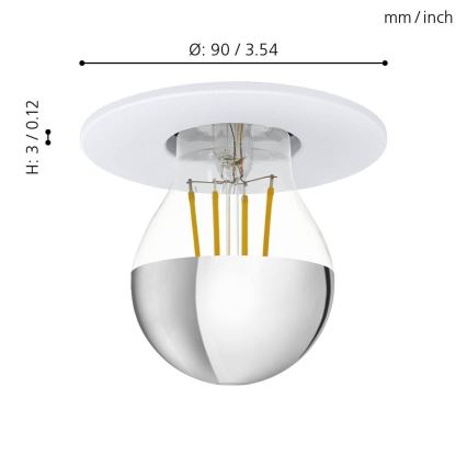 Eglo 99062 - Upotettu valo SALUZZO 1xE27/40W/230V