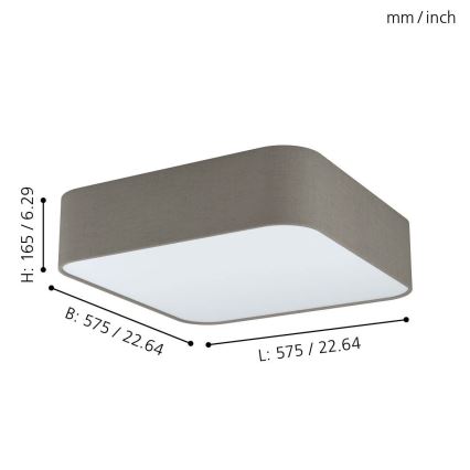 Eglo 99091 - Kattovalo PASTERI SQUARE 5xE27/25W/230V