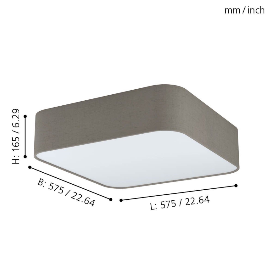 Eglo 99091 - Kattovalo PASTERI SQUARE 5xE27/25W/230V