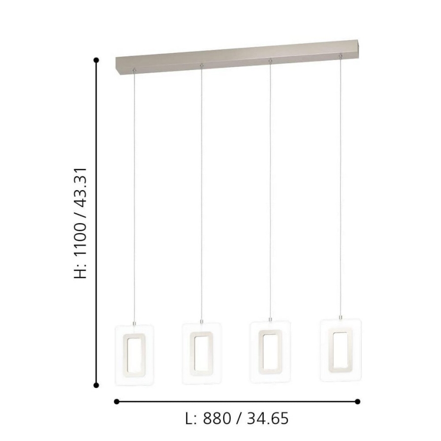 Eglo 99107 - LED-riippuvalaisin vaijerilla ENALURI 4xLED/5,4W/230V
